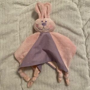 Babies R Us Bunny Rabbit Knotted Corners Rattle Head Baby Security Blanket Lovey